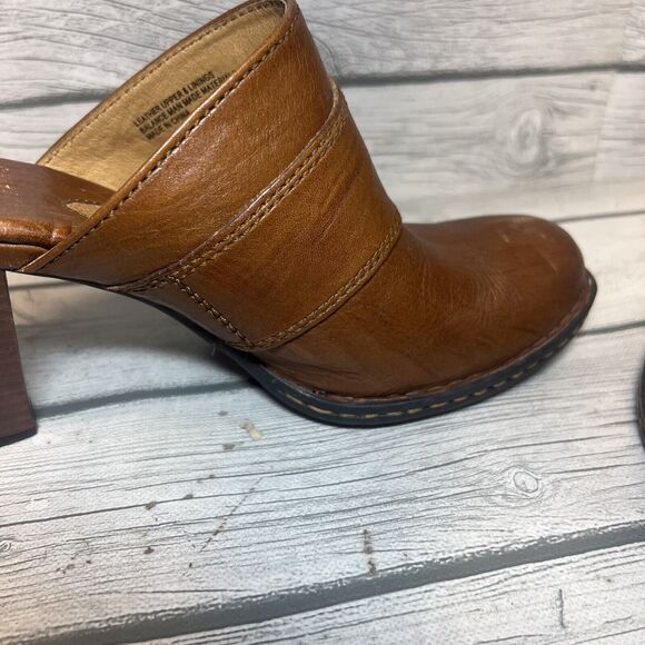BORN Clogs Leather Buckle Slip On Brown Size 9 Y2K - Picture 10 of 11